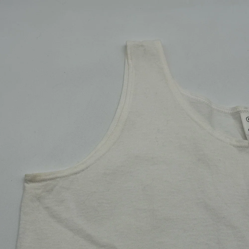 Vintage Adidas Tank Top‎ Mens Large White Embroidered Logo Made in USA 90s Vest